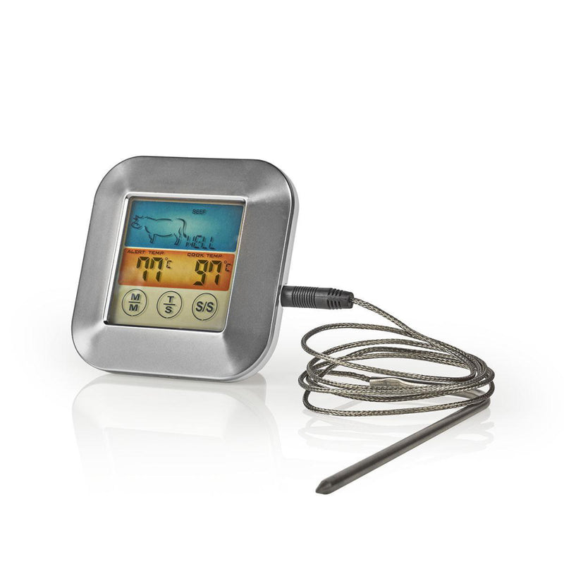 Afbeelding laden in galerijviewer, Nedis kath106si vleesthermometer 0 250 deg;c kleurendisplay timer