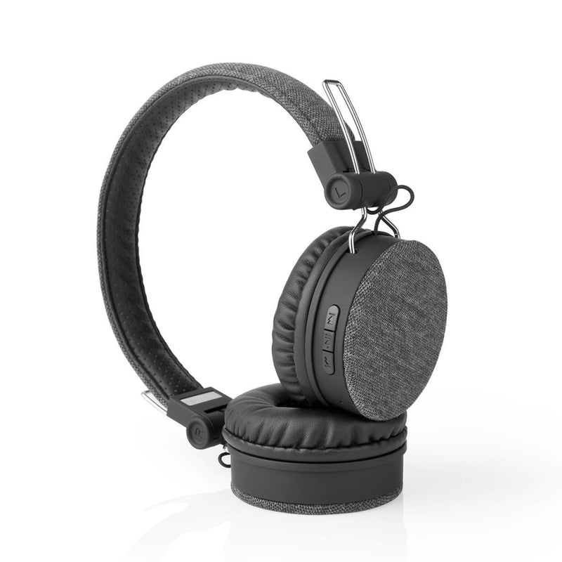 Afbeelding laden in galerijviewer, Nedis fshp250at bluetooth®-koptelefoon met geweven stof bekleed on-ear |18 uur afspeeltijd antraciet zwart