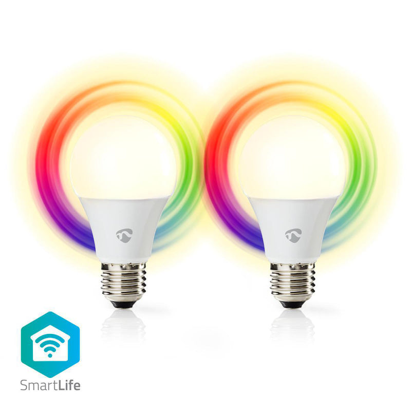 Load image into Gallery viewer, Nedis WIFILC21WTE27 Wi-fi Led-lampen Full-colour En Warm-wit E27 2-pack