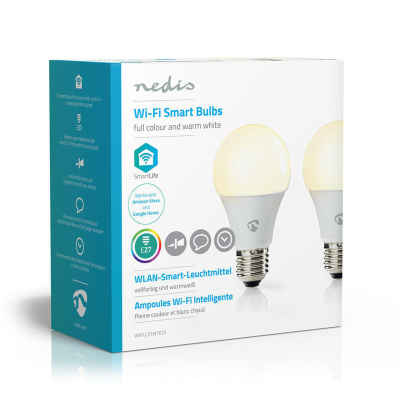 Load image into Gallery viewer, Nedis WIFILC21WTE27 Wi-fi Led-lampen Full-colour En Warm-wit E27 2-pack