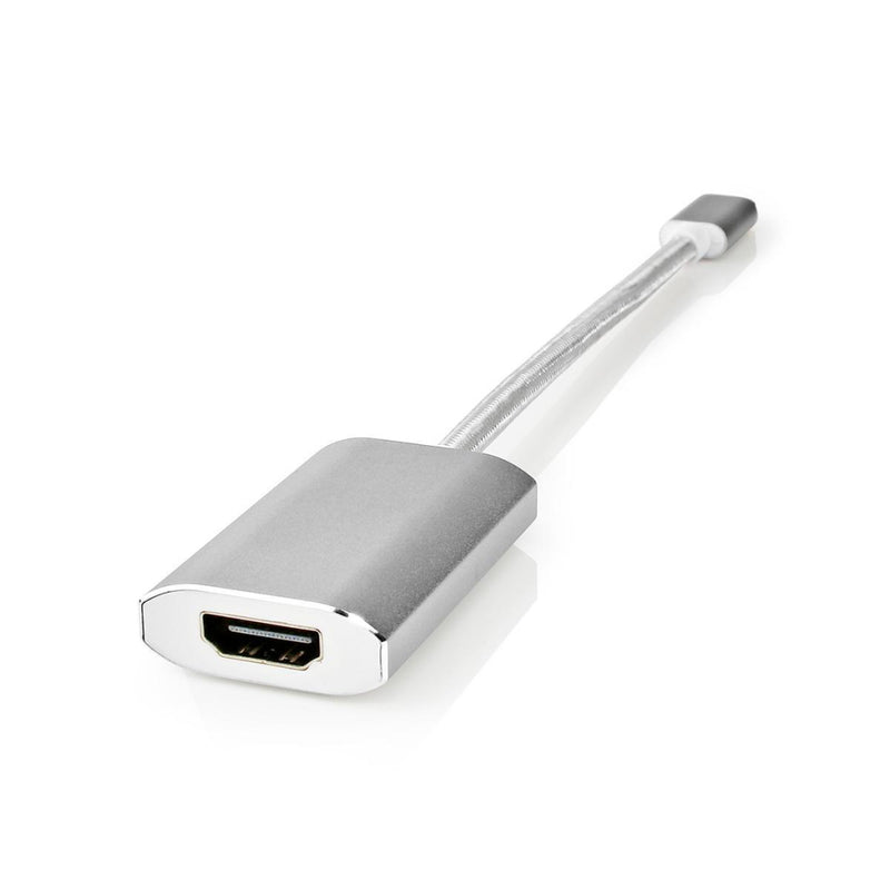 Afbeelding laden in galerijviewer, Nedis cctb64680al02 usb-adapter usb 3.2 gen 1 usb type-c trade; male hdmi trade; connector 0.20 m rond verguld gebreid nylon zilver cover window box