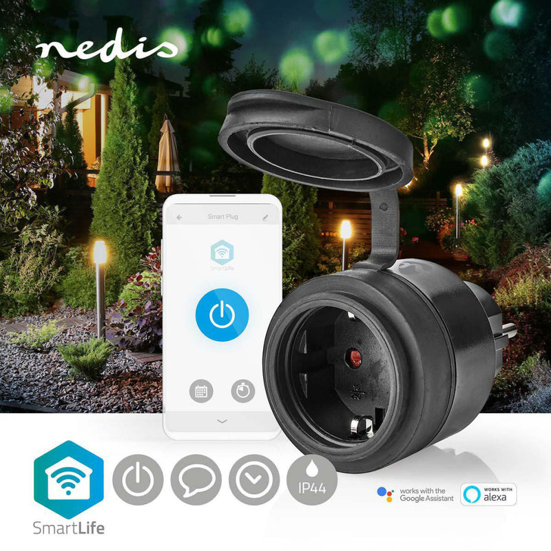 Load image into Gallery viewer, Nedis wifipo110fbk smartlife smart stekker wifi ip44 3680w zwart