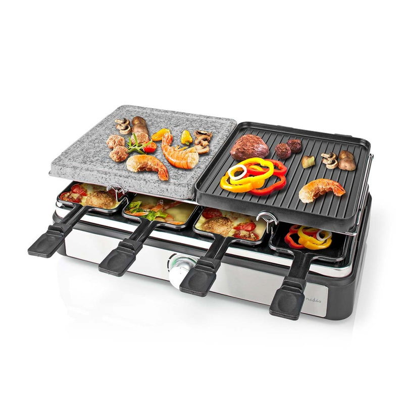 Afbeelding laden in galerijviewer, Nedis fcra300fbk8 raclette steen grill voor 8 personen