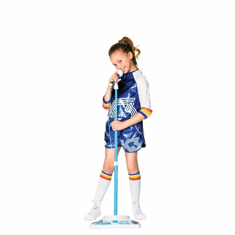 Load image into Gallery viewer, K3 roller disco karaoke microfoon met standaard + licht en geluid
