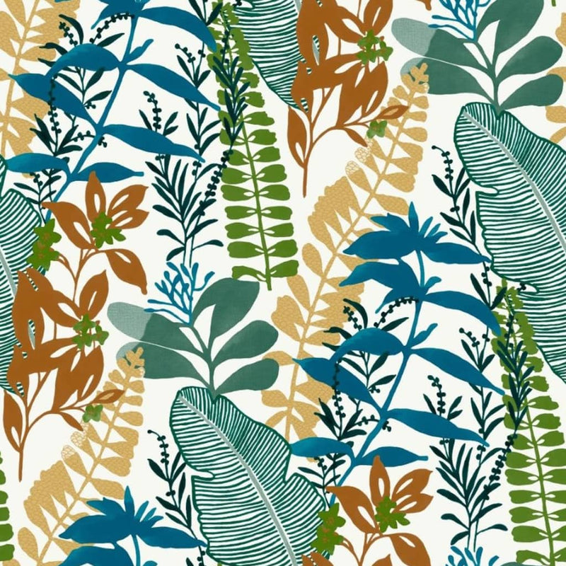 Load image into Gallery viewer, Noordwand behang good vibes big leaves blauw en groen