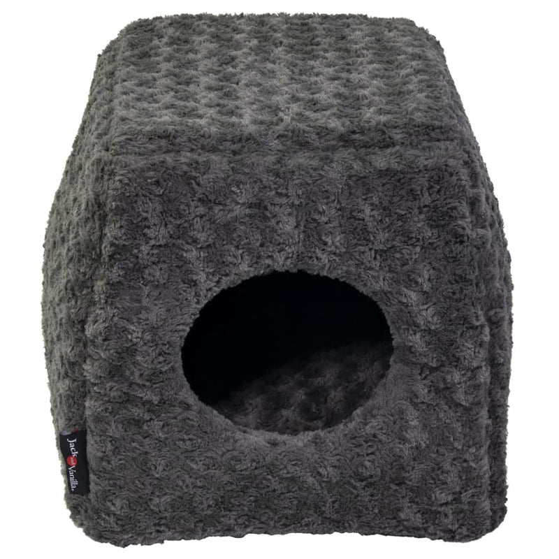 Load image into Gallery viewer, Jack and vanilla huisdierengrot softy s 40x40x39 cm rosette grijs