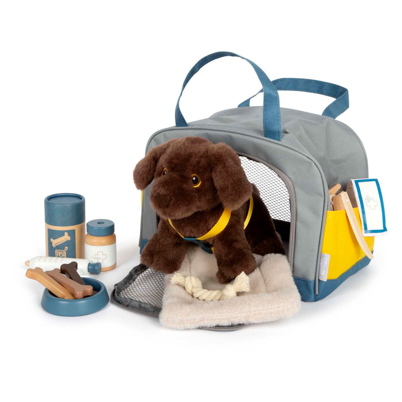 Load image into Gallery viewer, Small foot - knuffel hond met draagtas en verzorgingsset