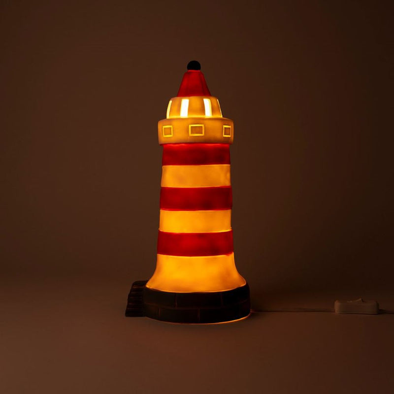 Load image into Gallery viewer, Egmont lamp vuurtoren rood-wit. 17x35 cm
