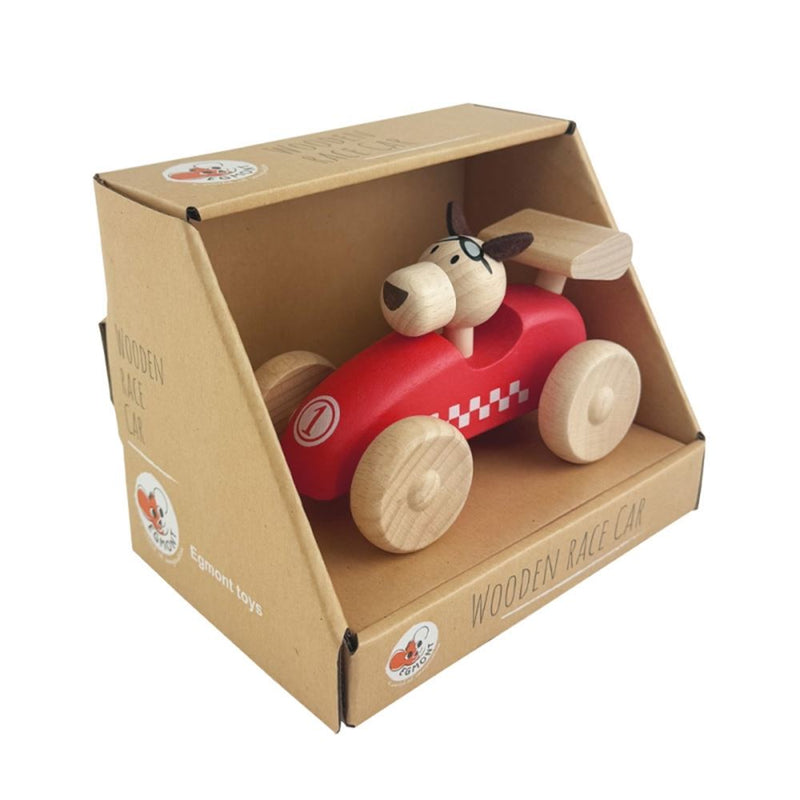 Afbeelding laden in galerijviewer, Egmont houten raceauto met hond. 12x7x7