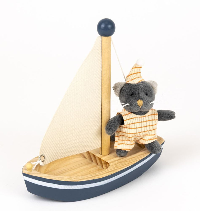Afbeelding laden in galerijviewer, Egmont malo de kat in een boot. 18x18x8
