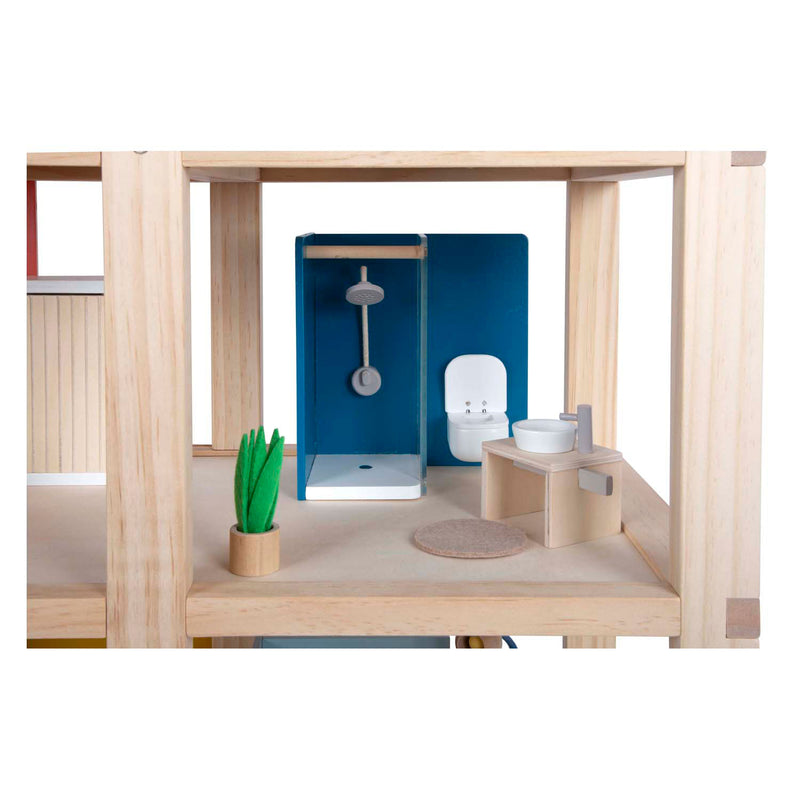 Load image into Gallery viewer, Small foot - houten poppenhuis met meubels