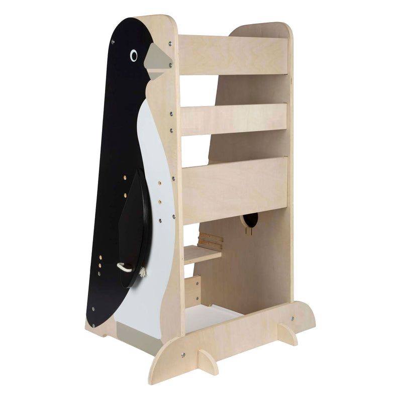 Load image into Gallery viewer, Small foot - houten leertoren penguin wild life, 92cm