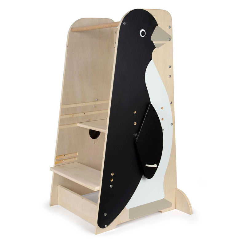 Load image into Gallery viewer, Small foot - houten leertoren penguin wild life, 92cm