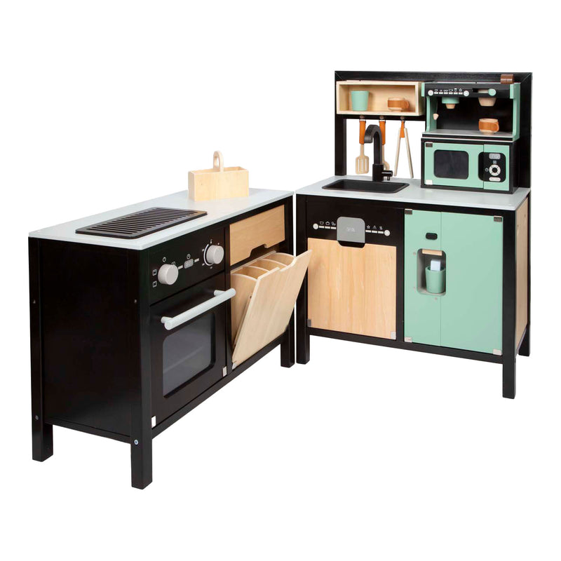 Afbeelding laden in galerijviewer, Small foot - houten industriele keuken met keukeneiland, 18dlg.