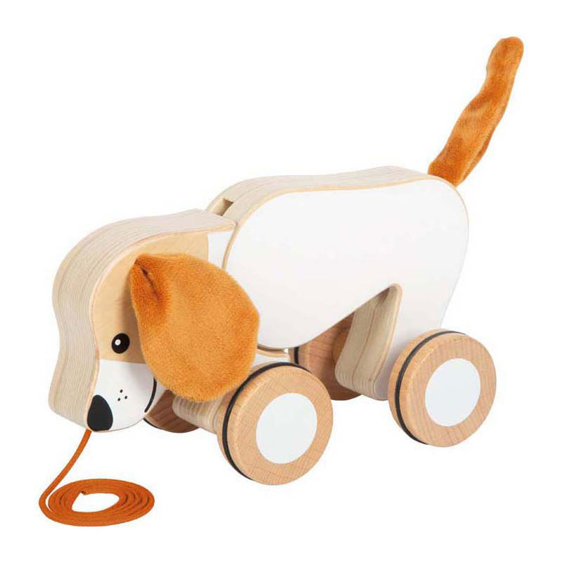 Afbeelding laden in galerijviewer, Small foot - houten trekhond met knisperende oren