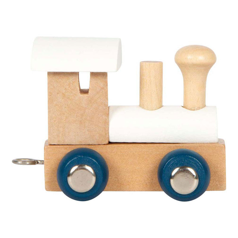 Load image into Gallery viewer, Small foot - houten lettertrein polar - locomotief wit - 12