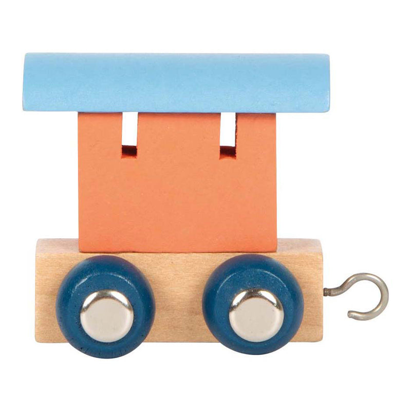 Load image into Gallery viewer, Small foot - houten lettertrein polar - wagon zalmroze blauw - 12 stuks