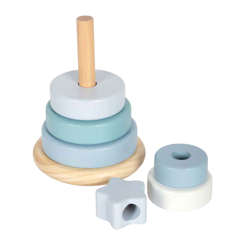 Load image into Gallery viewer, Small foot - houten stapeltoren blauw - 7dlg.