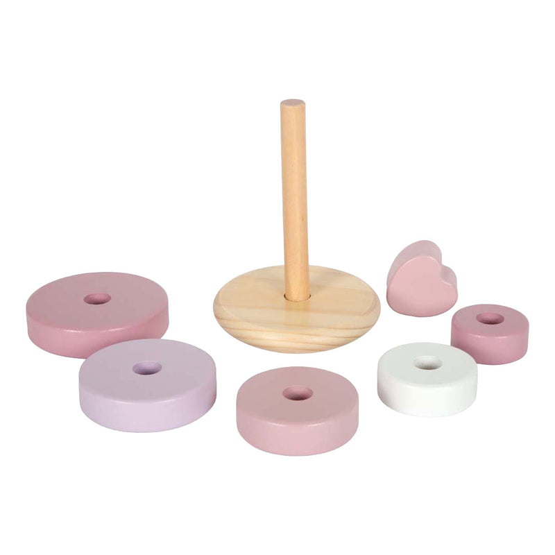 Load image into Gallery viewer, Small foot - houten stapeltoren roze - 7dlg.