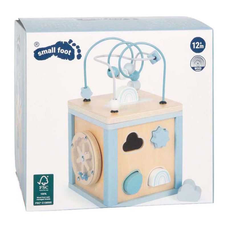 Load image into Gallery viewer, Small foot - houten motor vaardigheden kubus blauw