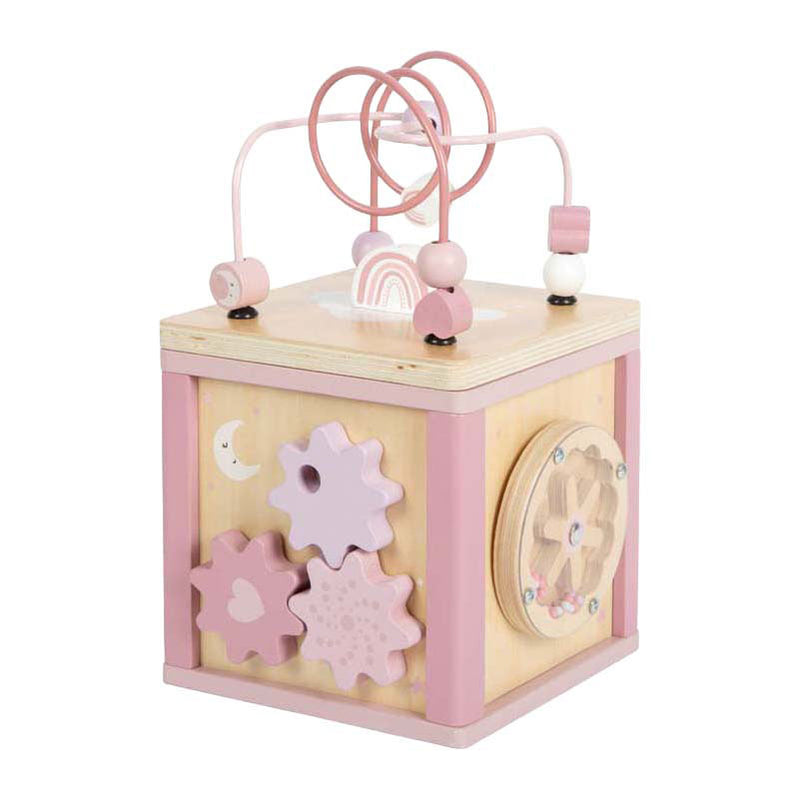 Load image into Gallery viewer, Small foot - houten motor vaardigheden kubus roze