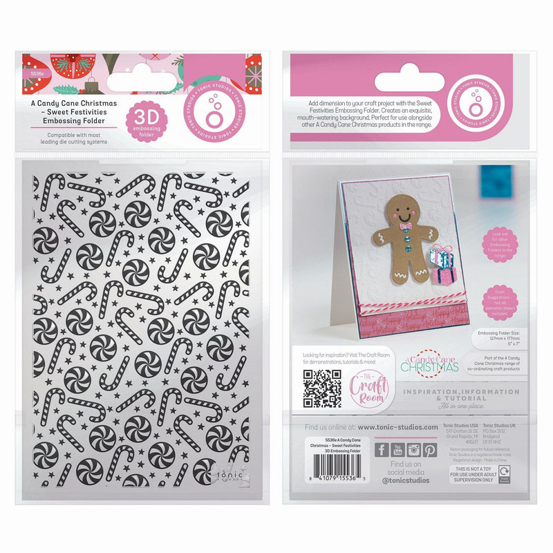 Load image into Gallery viewer, Tonic studios • a candy cane christmas 3d embossing folder sweet festivities