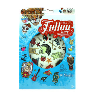 Load image into Gallery viewer, Grafix tattoo set plaktattoo speelgoed 10 vellen multi kleuren 22x15 cm.