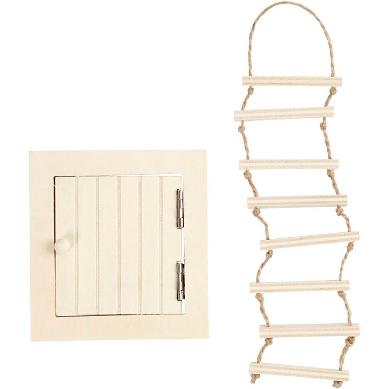 Load image into Gallery viewer, Creativ company http: www.cchobby.nl zolderluik-en-touwladder-afm-9-20-cm-1-set