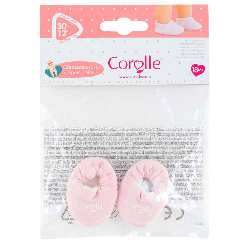 Load image into Gallery viewer, Corolle poppen pantoffels roze - babypop accessoires 30cm.