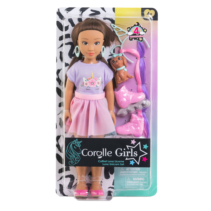 Load image into Gallery viewer, Corolle modepop luna eenhoorn met accessoires en hond - 28 cm.