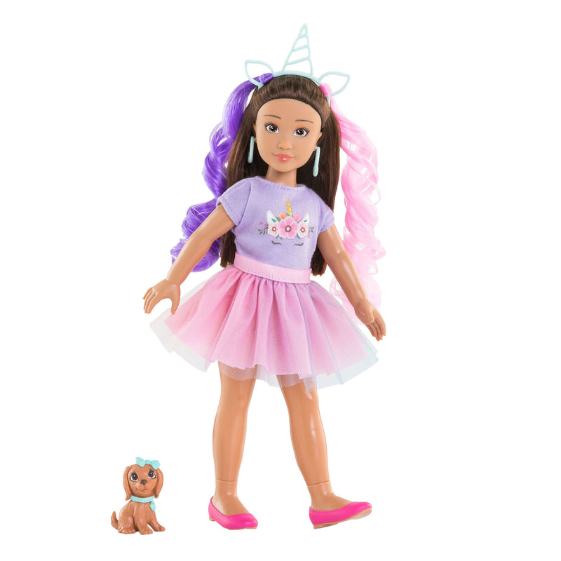Load image into Gallery viewer, Corolle modepop luna eenhoorn met accessoires en hond - 28 cm.