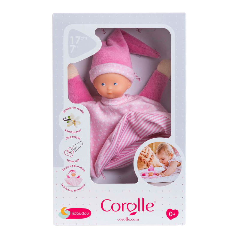 Load image into Gallery viewer, Corolle knuffeldoek roze - tidoudou babydoekje 17cm voor baby's.