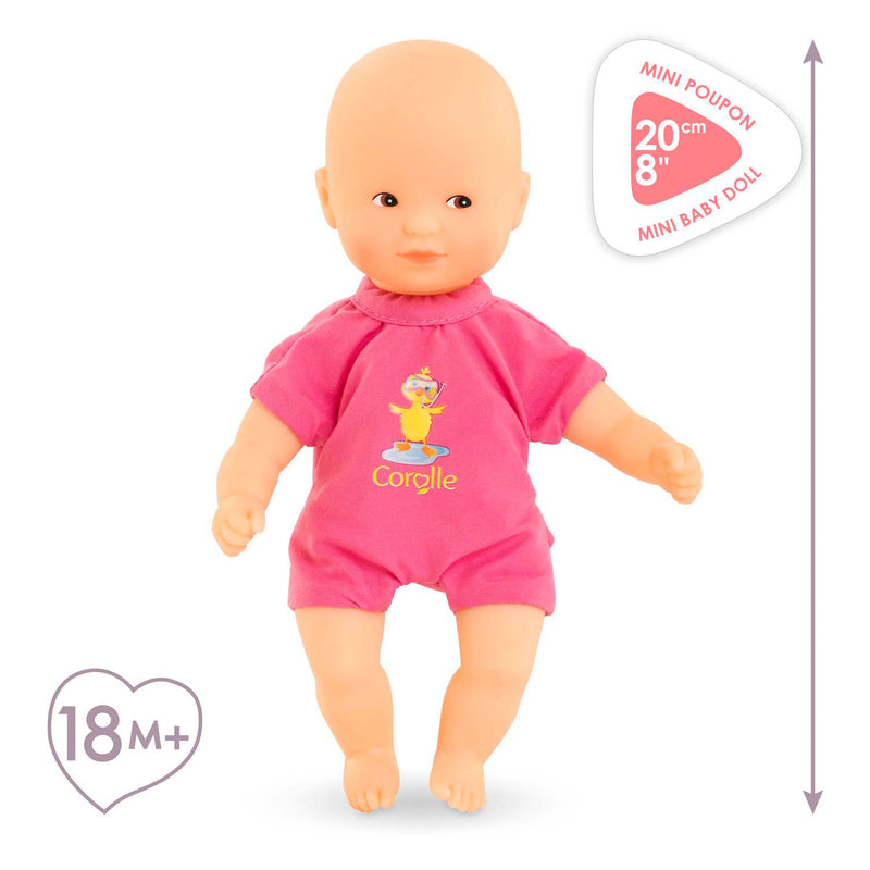 Load image into Gallery viewer, Corolle babypop badspeelgoed roze 20cm - mini bain popje voor waterpret.