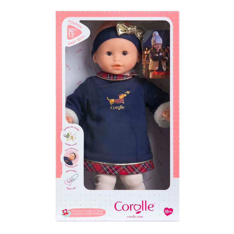 Load image into Gallery viewer, Corolle babypop calin margaux holidays zachte pop 30cm blauw vanillegeur.
