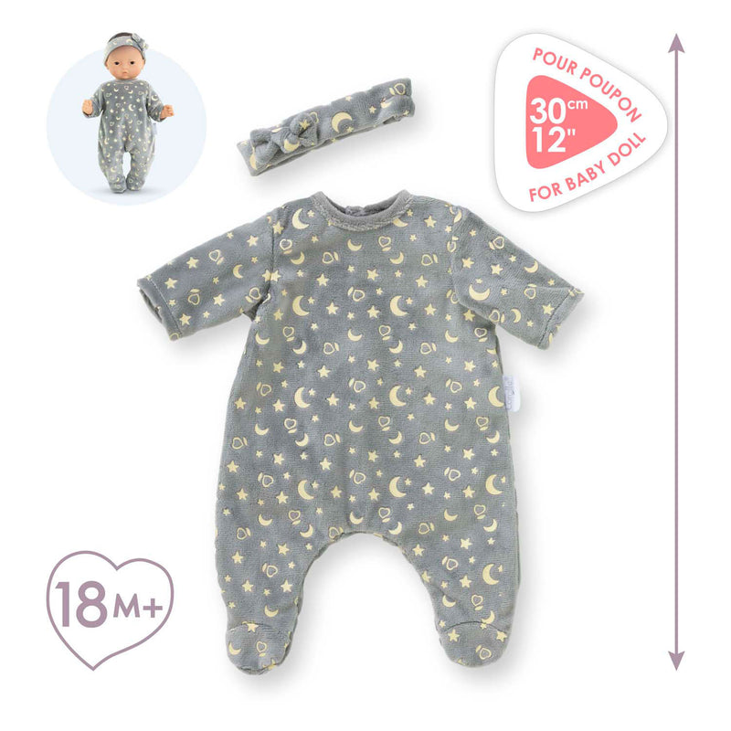 Load image into Gallery viewer, Corolle poppen pyjama en hoofdband 30cm - glow in the dark babypop kleding.