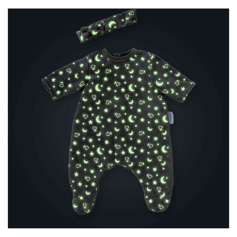 Load image into Gallery viewer, Corolle poppen pyjama en hoofdband 30cm - glow in the dark babypop kleding.