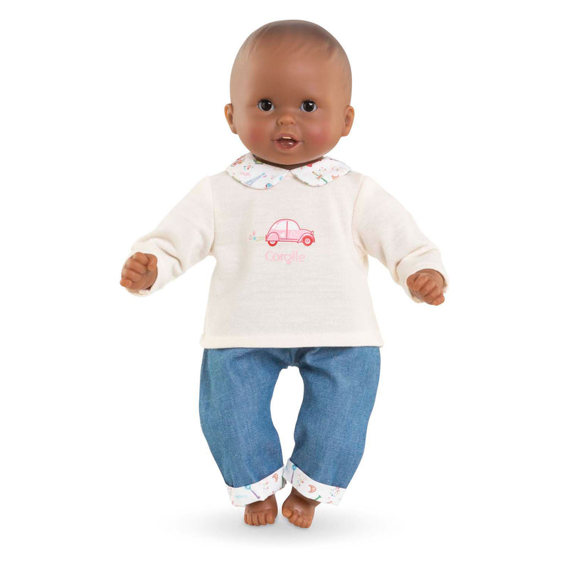 Afbeelding laden in galerijviewer, Corolle t-shirt en spijkerbroek voor babypop, 30cm