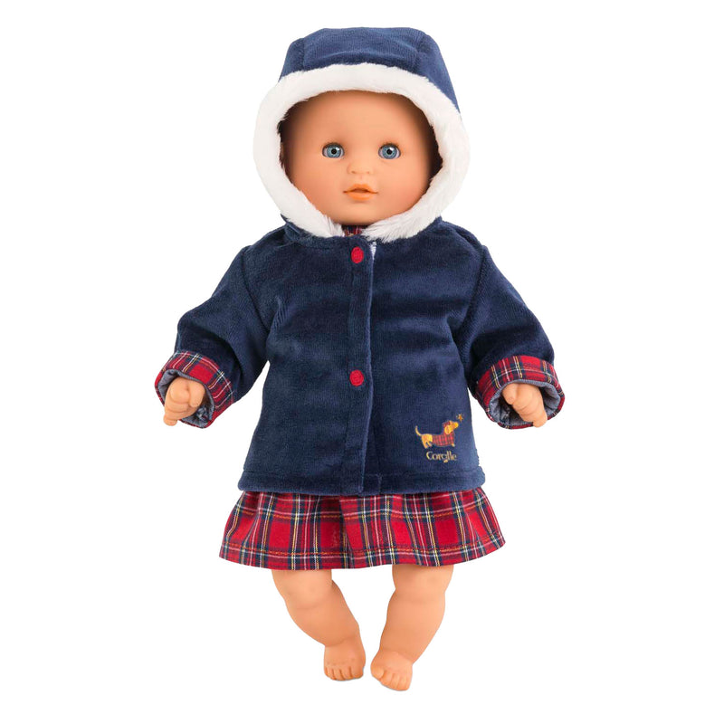Afbeelding laden in galerijviewer, Corolle babypop jas - holidays poppenkleding 30cm winterjas.