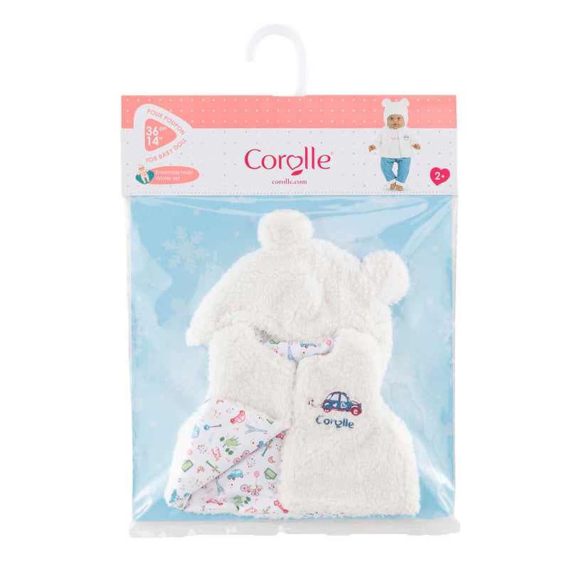 Load image into Gallery viewer, Corolle winterset babypop 36cm - poppenkleding wit polyester.