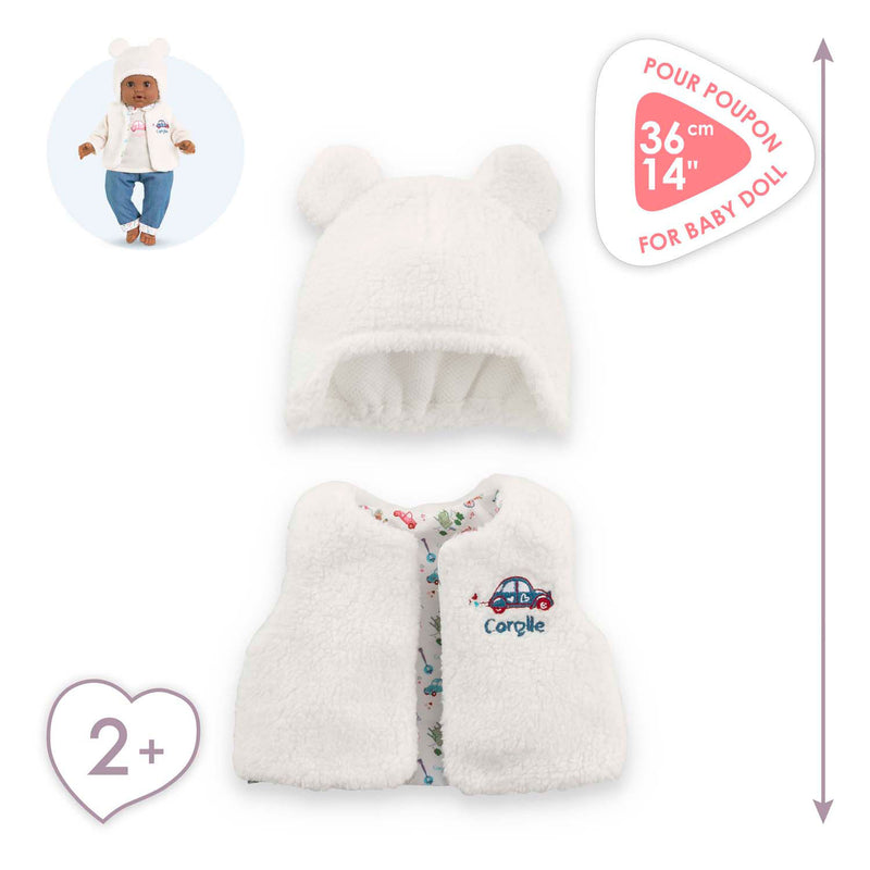 Load image into Gallery viewer, Corolle winterset babypop 36cm - poppenkleding wit polyester.