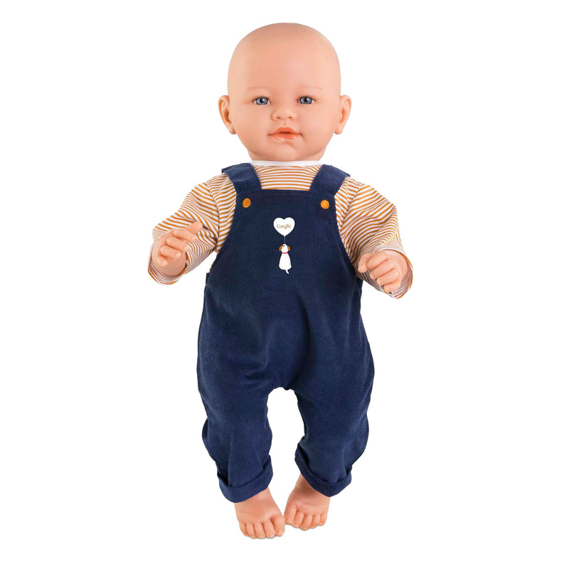 Load image into Gallery viewer, Corolle t-shirt en marineblauw overall voor babypop, 42cm