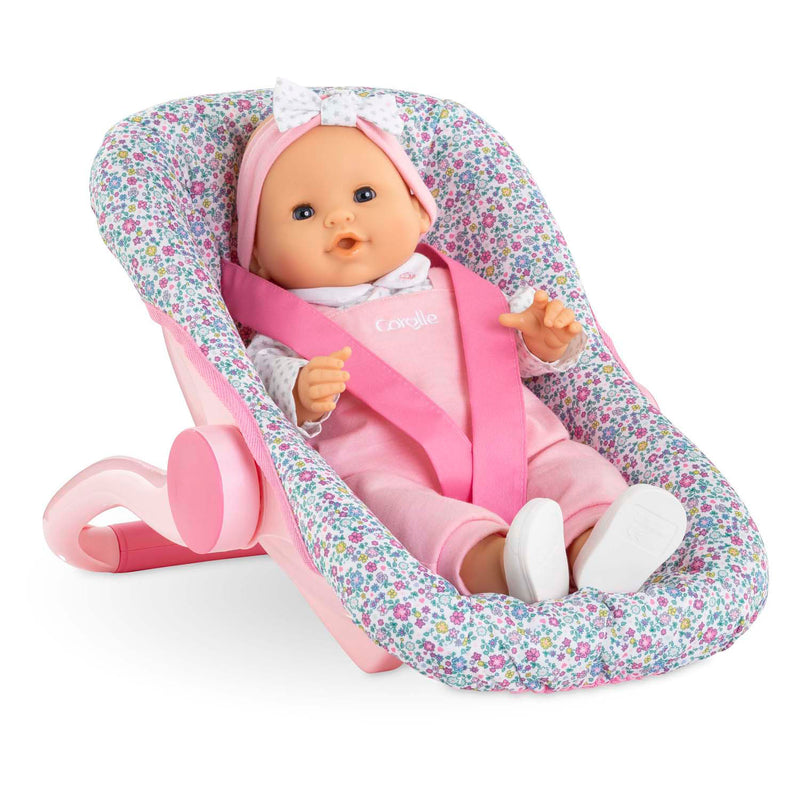 Load image into Gallery viewer, Corolle poppen draagzak bloemen babypop 36cm roze speelgoed.