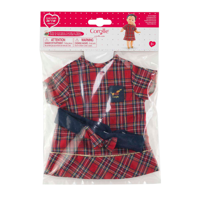 Load image into Gallery viewer, Corolle holidays jurkje en haarband voor babypop, 36cm