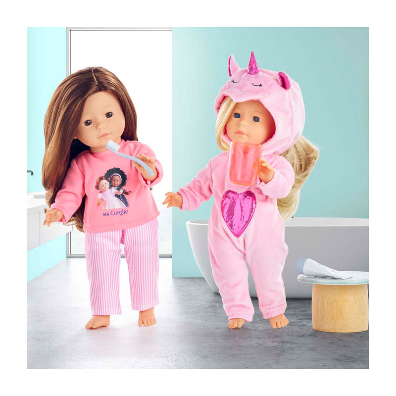 Load image into Gallery viewer, Corolle poppen pyjama roze 36cm - poppenkleding set.