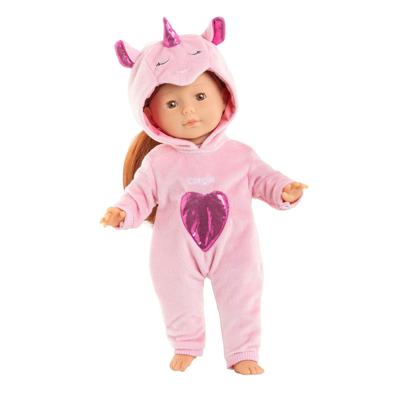 Load image into Gallery viewer, Corolle roze eenhoorn pyjama voor poppen van 36cm, 2dlg.