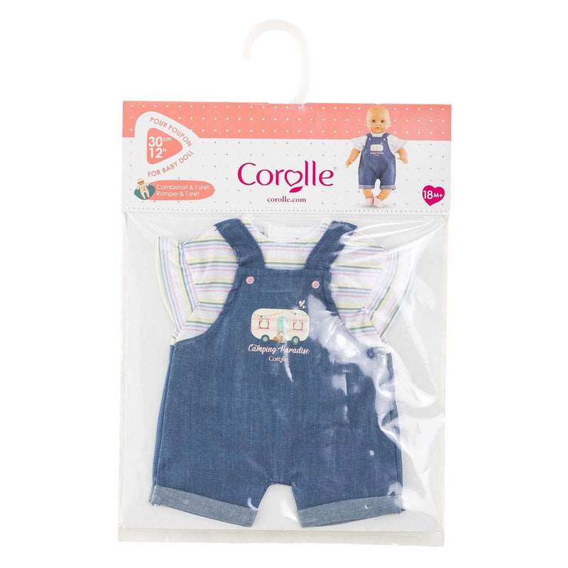 Load image into Gallery viewer, Corolle jeans overall met t-shirt kleine ontdekker - 30cm