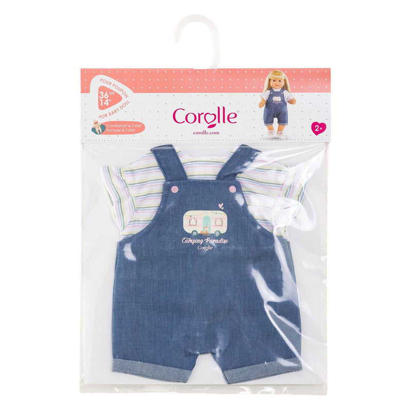 Load image into Gallery viewer, Corolle poppen jeans overall met t-shirt kleine ontdekker - 36cm