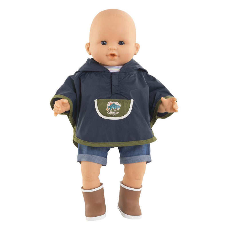Load image into Gallery viewer, Corolle regenponcho poppenkostuum 36cm met capuchon en berenoortjes.