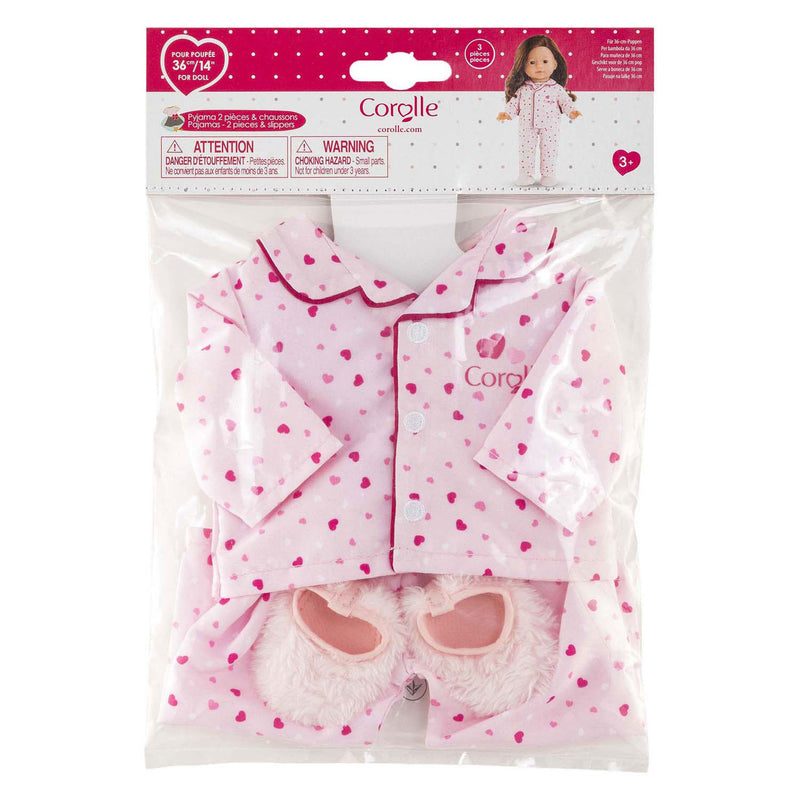 Load image into Gallery viewer, Corolle ma poppenpyjama en slofjes - hartjes - 36cm