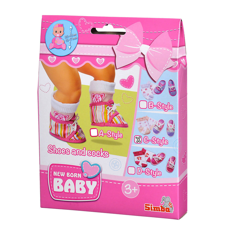 Load image into Gallery viewer, New born baby born baby sokken paars-roze schoentjes